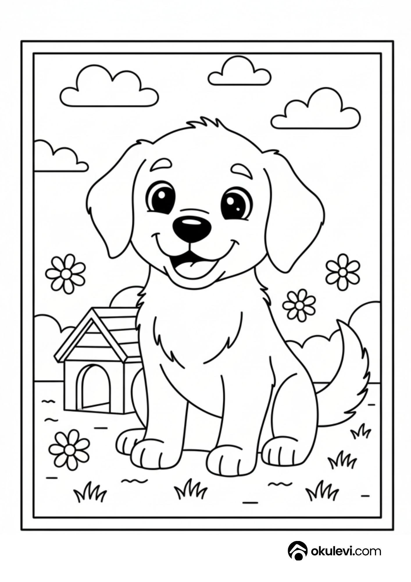 sevimli golden köpek boyama